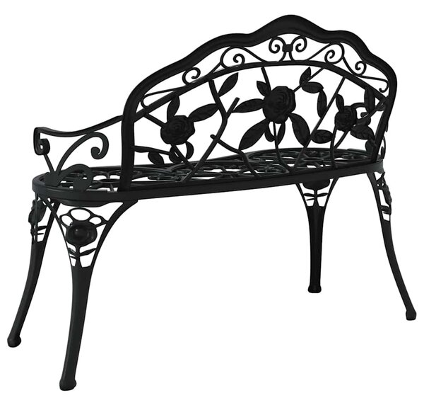 Zahradní lavice 100 cm litý hliník černá 317740