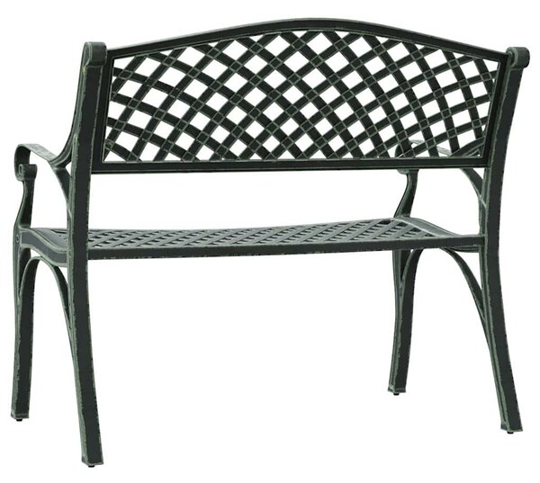 Zahradní lavice 102 cm litý hliník zelená 317745