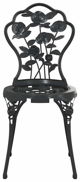 3dílný bistro set litý hliník černý 317739