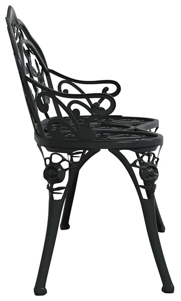 Zahradní lavice 100 cm litý hliník černá 317740