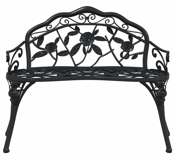 Zahradní lavice 100 cm litý hliník černá 317740