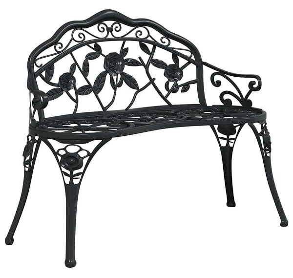 Zahradní lavice 100 cm litý hliník černá 317740