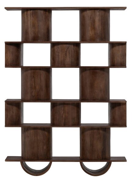Tmavě hnědá knihovna z mangového dřeva 130x180x35 cm Sinne – WOOOD