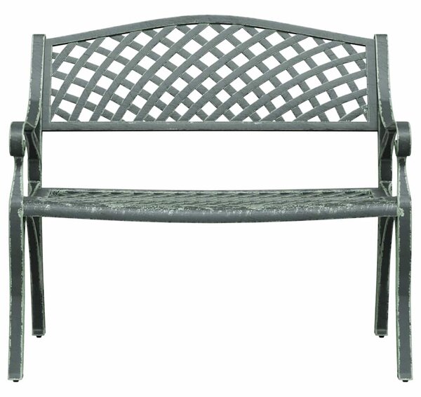 Zahradní lavice 102 cm litý hliník zelená 317745