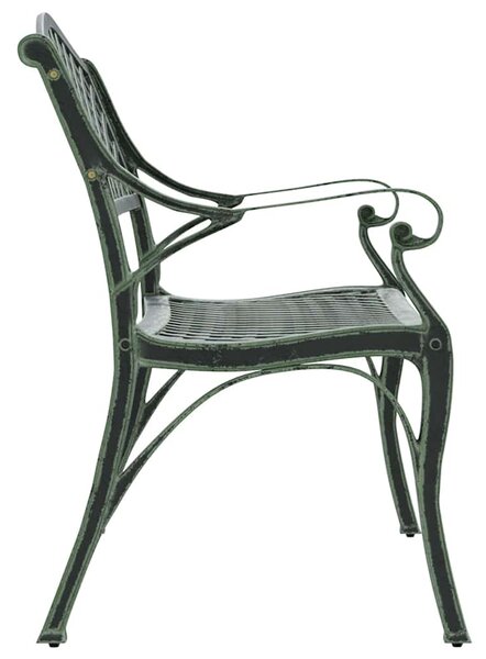 Zahradní lavice 102 cm litý hliník zelená 317745