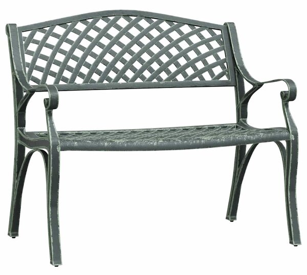 Zahradní lavice 102 cm litý hliník zelená 317745