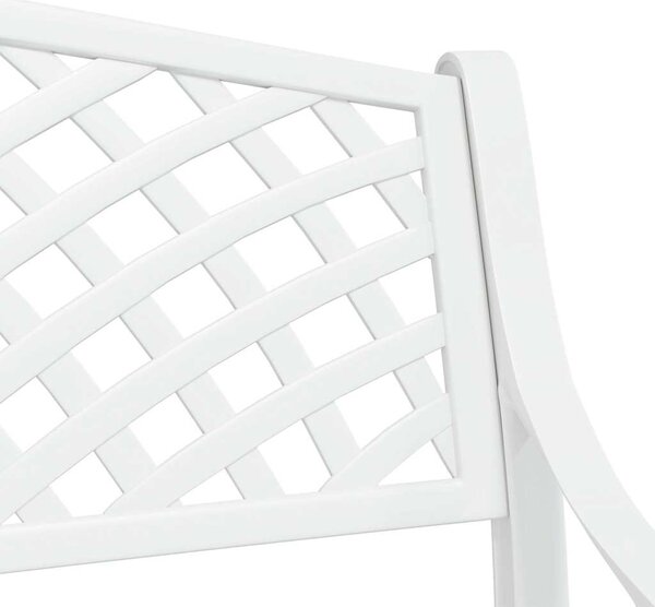 Zahradní lavice 102 cm litý hliník bílá 317746