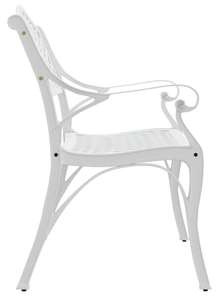 Zahradní lavice 102 cm litý hliník bílá 317746