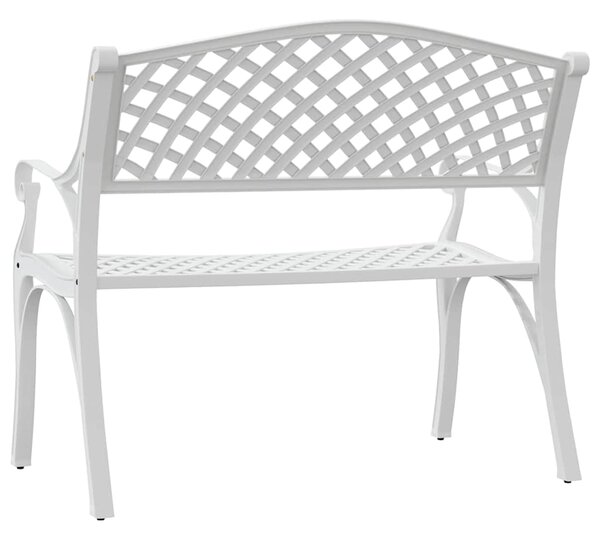 Zahradní lavice 102 cm litý hliník bílá 317746