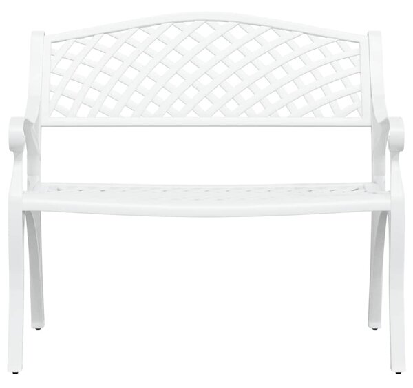 Zahradní lavice 102 cm litý hliník bílá 317746