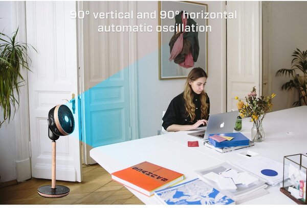 Cirkulační ventilátor v dekoru dřeva Clean Air Optima CA-408 Smart