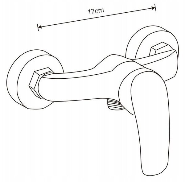 Jednopáková nástěnná vanová a sprchová baterie Mexen Fabia, stříbrná