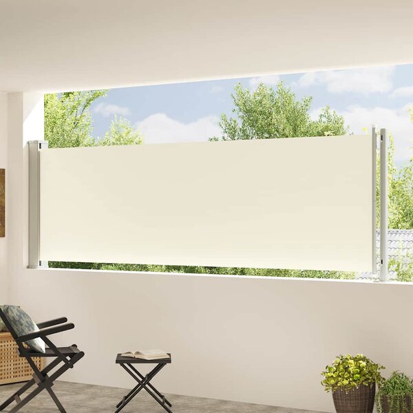 Zatahovací boční markýza 117 x 614 cm krémová 317947