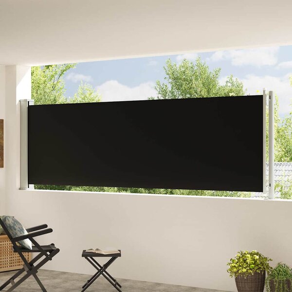 Zatahovací boční markýza 117 x 614 cm černá 317946