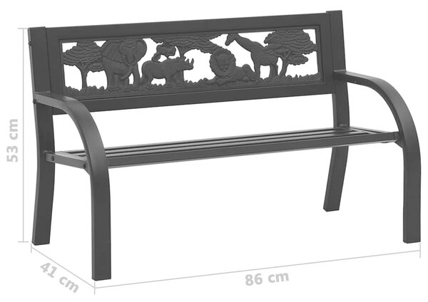 Dětská zahradní lavice 86 cm ocel 317773