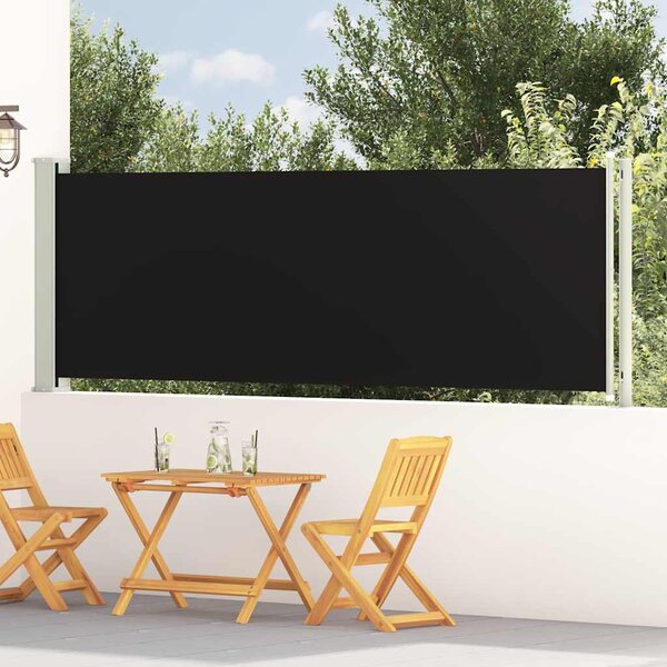 Zatahovací boční markýza 117 x 614 cm černá 317946