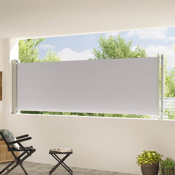 Zatahovací boční markýza 117 x 614 cm šedá 317950