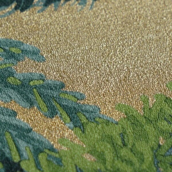 A.S. Création | Vliesová tapeta na zeď Cuba 2 79161-2 | 0,53 x 10,05 m | zelená, zlatá, vining ivy