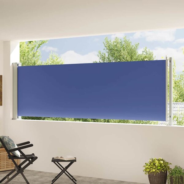 Zatahovací boční markýza 117 x 614 cm modrá 317948