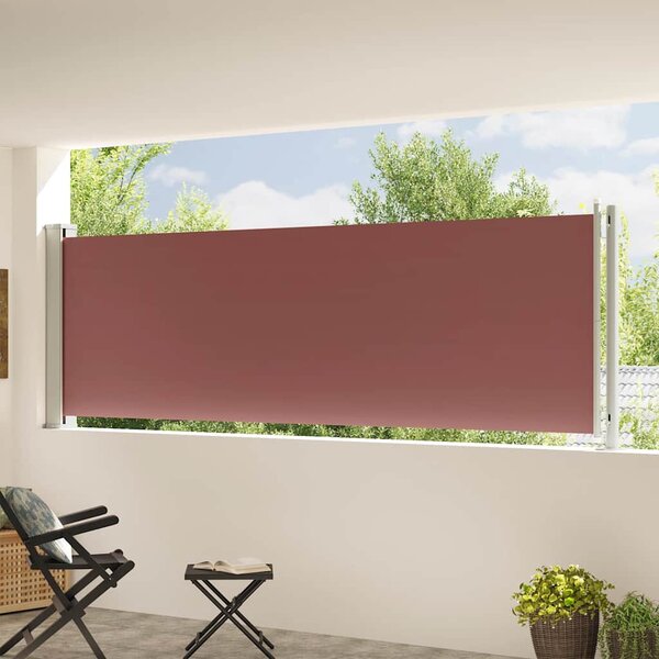Zatahovací boční markýza 117 x 614 cm hnědá 317951