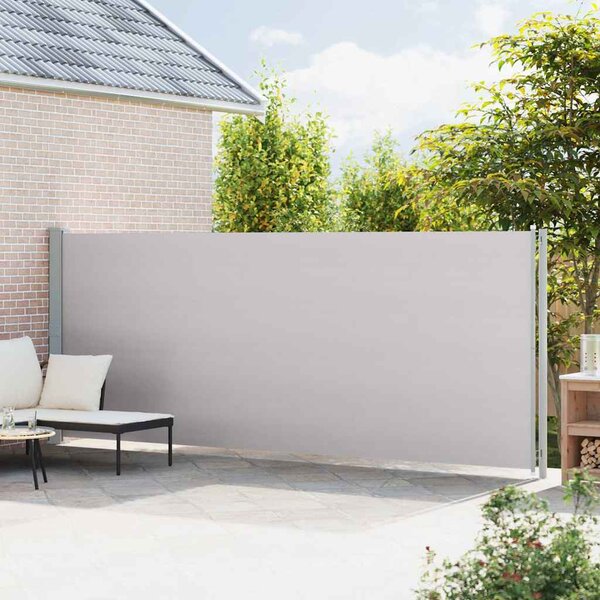 Zatahovací boční markýza 180 x 614 cm šedá 317968