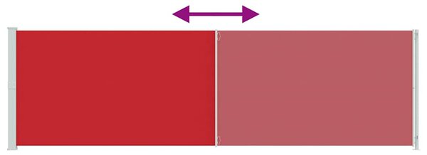 Zatahovací boční markýza 180 x 600 cm červená 317967