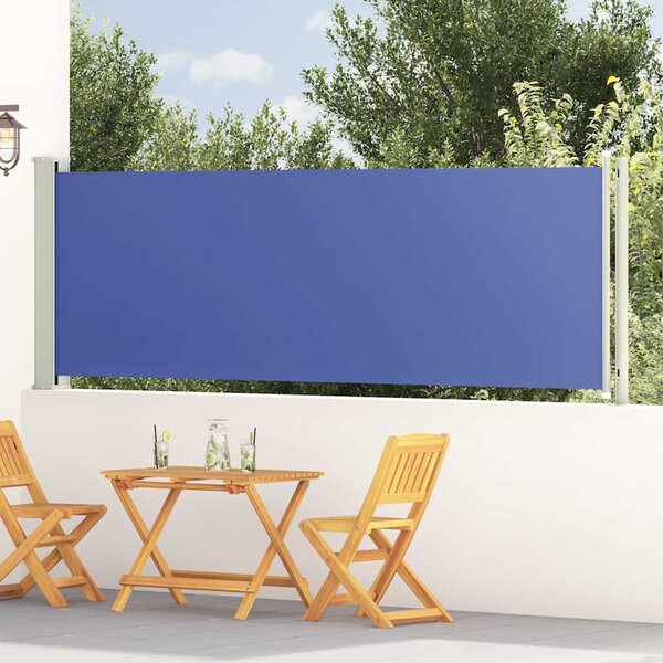 Zatahovací boční markýza 117 x 614 cm modrá 317948
