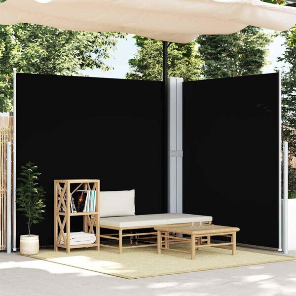 Zatahovací boční markýza černá 200 x 600 cm 318006