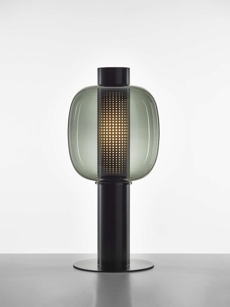 Venkovní designová lampa Brokis Bonbori Large PC1167 Povrch Montury: kov - černý matný komaxit (CCS846), Barva skla: šedá kouřová - transparentní sklo (CGC516), Stmívání: TRIAC - STANDARDNÍ VERZE (CEDV2865)