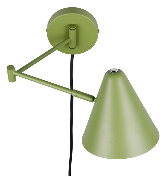 Zelené nástěnné svítidlo s ohybatelnou konstrukcí do zásuvky ø 15 cm Cosima – Trio