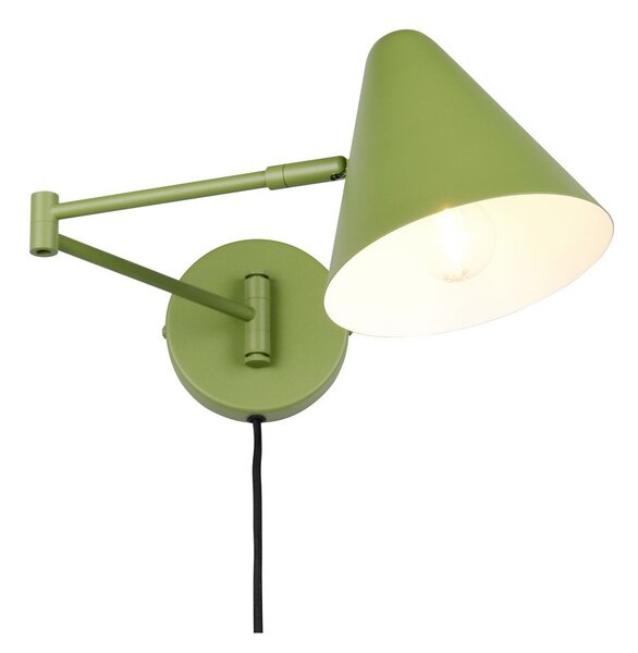 Zelené nástěnné svítidlo s ohybatelnou konstrukcí do zásuvky ø 15 cm Cosima – Trio