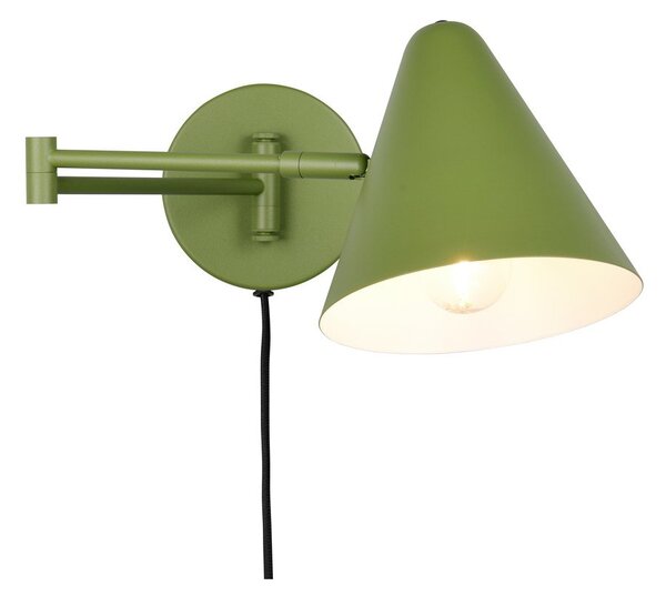 Zelené nástěnné svítidlo s ohybatelnou konstrukcí do zásuvky ø 15 cm Cosima – Trio