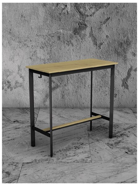 Barový stůl černý A10, dub Hamilton, 110 x 51 cm
