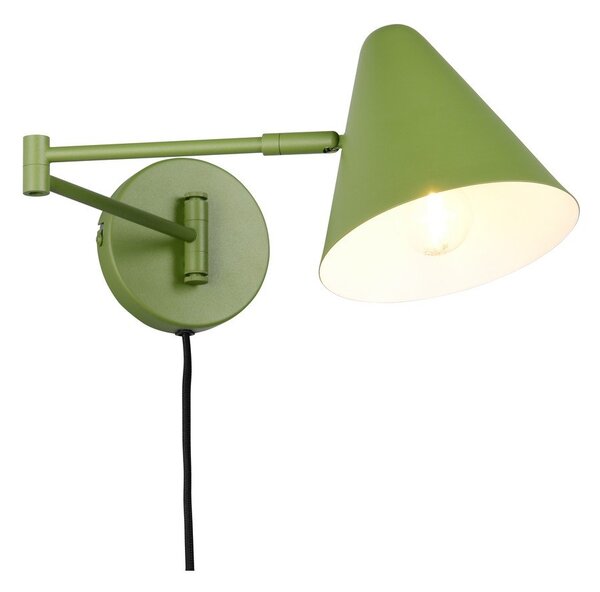 Zelené nástěnné svítidlo s ohybatelnou konstrukcí do zásuvky ø 15 cm Cosima – Trio