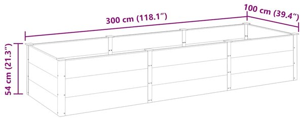 Zahradní vyvýšený záhon šedý 300 x 100 x 54 cm WPC 318101
