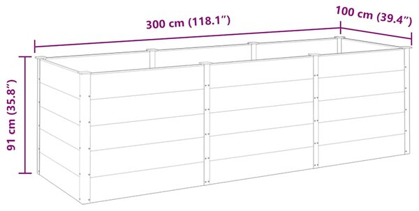 Zahradní vyvýšený záhon 300 x 100 x 91 cm WPC šedý 318102