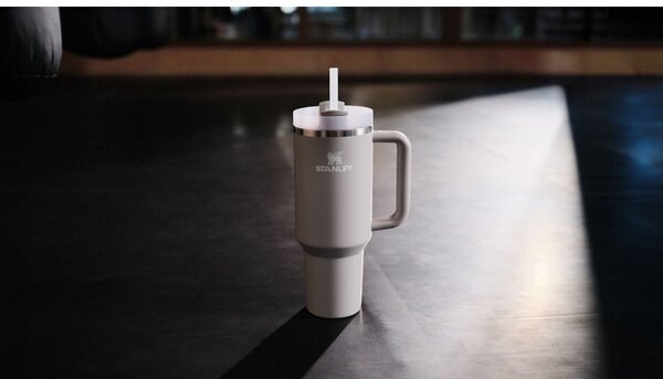 Světle šedá termoska s brčkem z nerezové oceli 890 ml Quencher H2.O FlowState™ Tumbler Ash – Stanley