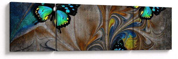 Obraz - Zářiví motýli na obraze (170x50 cm)