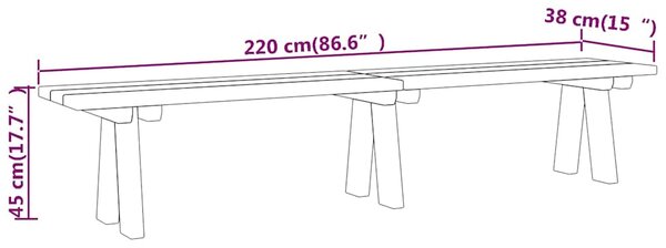 Zahradní lavice 220 cm impregnované masivní borové dřevo 318175