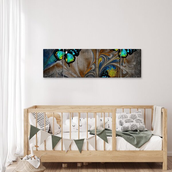 Obraz - Zářiví motýli na obraze (170x50 cm)