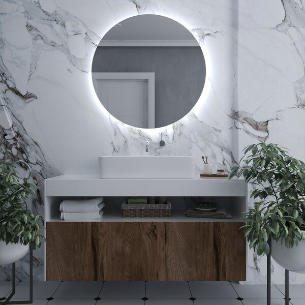 Kulaté zrcadlo do koupelny s LED osvětlením E2