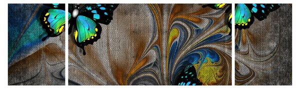 Obraz - Zářiví motýli na obraze (170x50 cm)