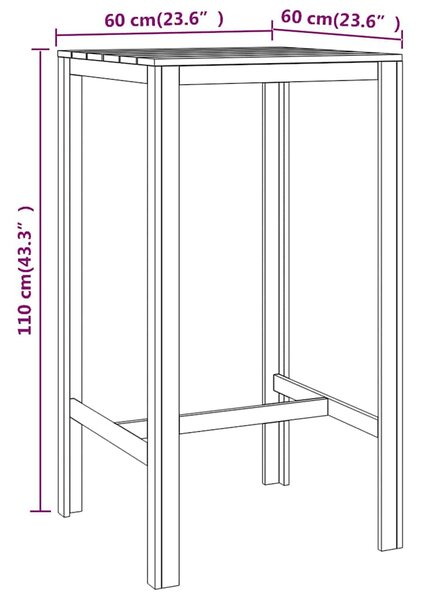 Barový stůl 60 x 60 x 110 cm impregnovaná borovice 318219