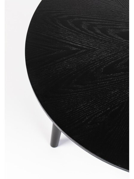Černý kulatý konferenční stolek v dekoru dubu ø 80 cm Fabio – White Label