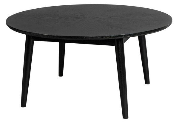 Černý kulatý konferenční stolek v dekoru dubu ø 80 cm Fabio – White Label