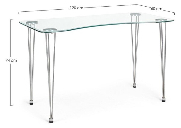 Pracovní stůl se skleněnou deskou 60x120 cm Rondo – Bizzotto