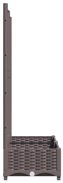 Zahradní truhlík s treláží hnědý 80 x 40 x 121,5 cm PP 318260