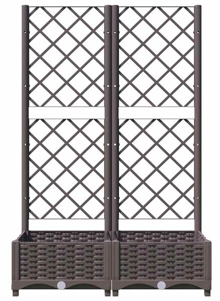 Zahradní truhlík s treláží hnědý 80 x 40 x 121,5 cm PP 318260