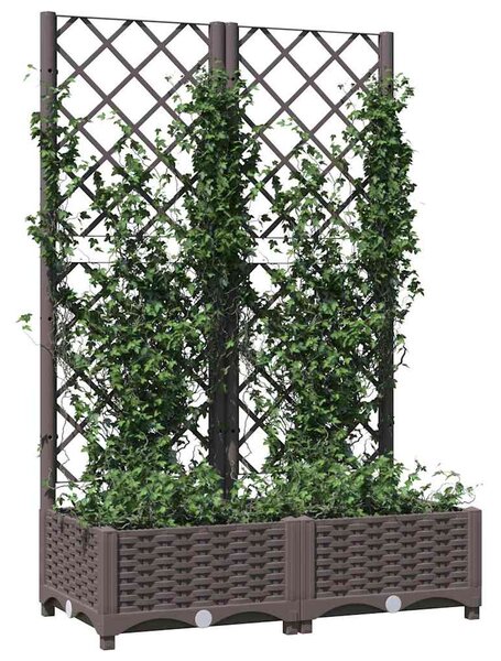 Zahradní truhlík s treláží hnědý 80 x 40 x 121,5 cm PP 318260