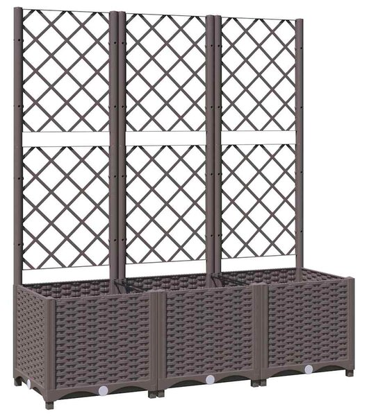 Zahradní květináč s mřížkou hnědý 120 x 40 x 136 cm PP 318263